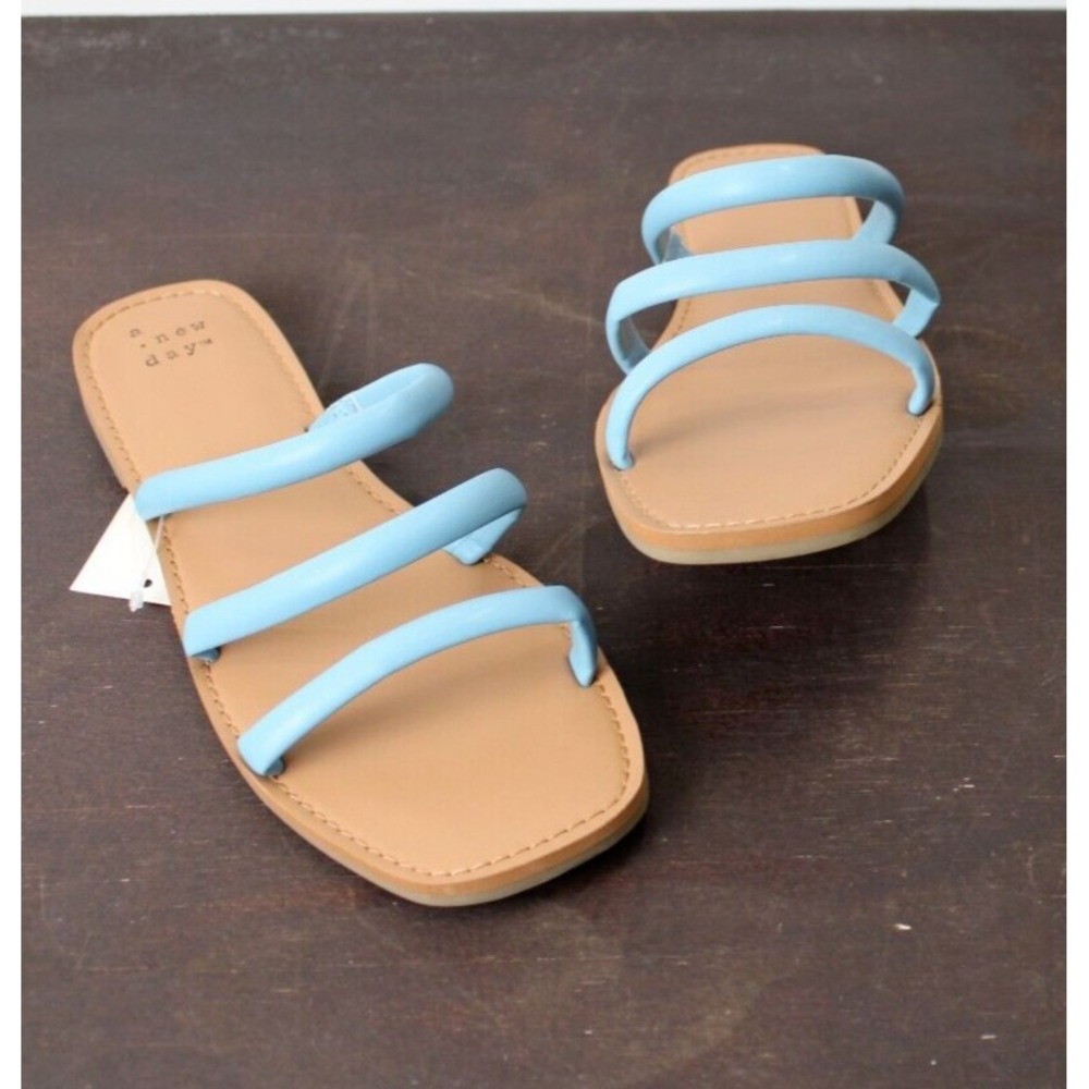 A New Day Womens Light Blue‎ Slide Sandals Flip Flops Thong Open Toe Size 9